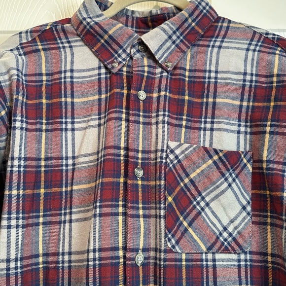 Magellan Shirt Mens M Plaid Flannel Long Sleeve Button Down Heavyweight Cotton - Picture 2 of 7